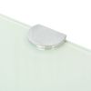 Pack 2 Uds Estante | Estanterias Esquina Soportes Cromados Vidrio Blanco 45x45 Cm Cfw762120