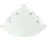 Pack 2 Uds Estante | Estanterias Esquina Soportes Cromados Vidrio Blanco 45x45 Cm Cfw762120