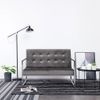 Sofá 2 Plazas | Sofá De Salón | Sofá De Descanso Con Reposabrazos Cromado Y Terciopelo Gris Oscuro Cfw37694