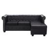 Sofá De Salón | Sofá De Descanso | Sofá Chesterfield Con Forma L Cuero Sintético Negro Cfw52069