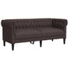 Sofá Chesterfield De 2 Plazas | Sofá De Salón | Sofá De Descanso Tela Marrón Oscuro Cfw66118