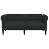 Sofá Chesterfield De 2 Plazas | Sofá De Salón | Sofá De Descanso Tela Negro Cfw66119