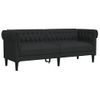 Sofá Chesterfield De 3 Plazas | Sofá De Salón | Sofá De Descanso Tela Negro Cfw66124