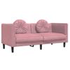 Sofá Con Cojines 2 Plazas | Sofá De Salón | Sofá De Descanso Terciopelo Rosa Cfw66094