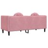 Sofá Con Cojines 2 Plazas | Sofá De Salón | Sofá De Descanso Terciopelo Rosa Cfw66094