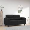 Sofá De 2 Plazas | Sofá De Salón | Sofá De Descanso De Cuero Sintético Negro 120 Cm Cfw21628