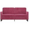 Sofá De 2 Plazas | Sofá De Salón | Sofá De Descanso De Terciopelo Rojo Tinto 140 Cm Cfw30643