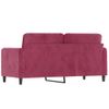 Sofá De 2 Plazas | Sofá De Salón | Sofá De Descanso De Terciopelo Rojo Tinto 140 Cm Cfw30643