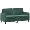 Sofá De 2 Plazas | Sofá De Salón | Sofá De Descanso De Terciopelo Verde Oscuro 140 Cm Cfw90562