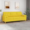 Sofá De 3 Plazas | Sofá De Salón | Sofá De Descanso Con Cojines Tela Amarillo Claro 180 Cm Cfw79115