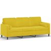 Sofá De 3 Plazas | Sofá De Salón | Sofá De Descanso Con Cojines Terciopelo Amarillo 180 Cm Cfw52805