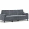 Sofá De 3 Plazas | Sofá De Salón | Sofá De Descanso Con Cojines Terciopelo Gris Oscuro 180 Cm Cfw92485