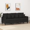 Sofá De 3 Plazas | Sofá De Salón | Sofá De Descanso De Tela Negro 180 Cm Cfw15753