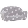 Sofá De Niños De 2 Plazas | Sofá De Salón | Sofá De Descanso Felpa Suave Gris Claro Con Estrellas Cfw49897