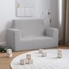 Sofá Para Niños De 2 Plazas | Sofá De Salón | Sofá De Descanso Felpa Suave Gris Claro Cfw61732