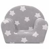 Sofá Para Niños | Sofá De Salón | Sofá De Descanso Felpa Suave Gris Claro Con Estrellas Cfw23324