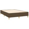 Cama Doble | Cama Para Adultos | Cama Box Spring Colchón Luces Led Tela Marrón Oscuro 140x190 Cm Cfw3050855