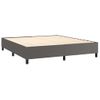 Cama Doble | Cama Para Adultos | Cama Box Spring Colchón Y Led Cuero Sintético Gris 180x200 Cm Cfw6969952