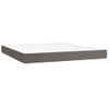 Cama Doble | Cama Para Adultos | Cama Box Spring Colchón Y Led Cuero Sintético Gris 180x200 Cm Cfw6969952