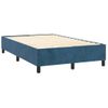 Cama Doble | Cama Para Adultos | Cama Box Spring Colchón Y Led Terciopelo Azul Oscuro 120x200 Cm Cfw4318644