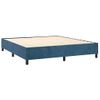 Cama Doble | Cama Para Adultos | Cama Box Spring Colchón Y Led Terciopelo Azul Oscuro 180x200 Cm Cfw7967312