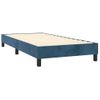 Cama Individual | Cama Para Adultos | Cama Box Spring Colchón Y Led Terciopelo Azul Oscuro 90x190 Cm Cfw1977381