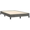 Cama Doble | Cama Para Adultos | Cama Box Spring Colchón Y Led Terciopelo Gris Oscuro 120x190 Cm Cfw4551122