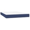 Cama Doble | Cama Para Adultos | Cama Box Spring Colchón Y Luces Led Tela Azul 140x190 Cm Cfw8134335