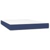 Cama Doble | Cama Para Adultos | Cama Box Spring Colchón Y Luces Led Tela Azul 140x190 Cm Cfw2274880