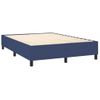 Cama Doble | Cama Para Adultos | Cama Box Spring Colchón Y Luces Led Tela Azul 140x200 Cm Cfw2104655