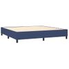 Cama Doble | Cama Para Adultos | Cama Box Spring Colchón Y Luces Led Tela Azul 200x200 Cm Cfw4629559