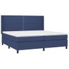 Cama Doble | Cama Para Adultos | Cama Box Spring Colchón Y Luces Led Tela Azul 200x200 Cm Cfw1320944