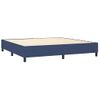 Cama Doble | Cama Para Adultos | Cama Box Spring Colchón Y Luces Led Tela Azul 200x200 Cm Cfw6313602