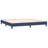 Cama Doble | Cama Para Adultos | Cama Box Spring Colchón Y Luces Led Tela Azul 200x200 Cm Cfw9878132