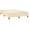 Cama Doble | Cama Para Adultos | Cama Box Spring Colchón Y Luces Led Tela Crema 140x190 Cm Cfw8172505