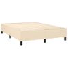 Cama Doble | Cama Para Adultos | Cama Box Spring Colchón Y Luces Led Tela Crema 140x190 Cm Cfw4224318