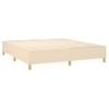 Cama Doble | Cama Para Adultos | Cama Box Spring Colchón Y Luces Led Tela Crema 160x200 Cm Cfw7783819