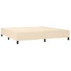 Cama Doble | Cama Para Adultos | Cama Box Spring Colchón Y Luces Led Tela Crema 200x200 Cm Cfw7914065