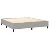 Cama Doble | Cama Para Adultos | Cama Box Spring Colchón Y Luces Led Tela Gris Claro 160x200 Cm Cfw3112657