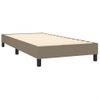 Cama Individual | Cama Para Adultos | Cama Box Spring Colchón Y Luces Led Tela Gris Taupe 100x200 Cm Cfw7317483