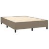 Cama Doble | Cama Para Adultos | Cama Box Spring Colchón Y Luces Led Tela Gris Taupe 140x190 Cm Cfw9457772