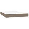 Cama Doble | Cama Para Adultos | Cama Box Spring Colchón Y Luces Led Tela Gris Taupe 140x190 Cm Cfw9457772