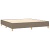 Cama Doble | Cama Para Adultos | Cama Box Spring Colchón Y Luces Led Tela Gris Taupe 200x200 Cm Cfw1511393