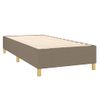 Cama Individual | Cama Para Adultos | Cama Box Spring Colchón Y Luces Led Tela Gris Taupe 90x190 Cm Cfw7624508