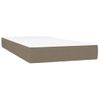 Cama Individual | Cama Para Adultos | Cama Box Spring Colchón Y Luces Led Tela Gris Taupe 90x190 Cm Cfw1857861