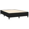 Cama Doble | Cama Para Adultos | Cama Box Spring Colchón Y Luces Led Tela Negro 140x190 Cm Cfw8278423