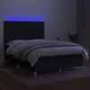 Cama Doble | Cama Para Adultos | Cama Box Spring Colchón Y Luces Led Tela Negro 140x190 Cm Cfw8731887