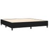 Cama Doble | Cama Para Adultos | Cama Box Spring Colchón Y Luces Led Tela Negro 200x200 Cm Cfw5918893