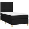 Cama Individual | Cama Para Adultos | Cama Box Spring Colchón Y Luces Led Tela Negro 80x200 Cm Cfw6473467