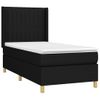 Cama Individual | Cama Para Adultos | Cama Box Spring Colchón Y Luces Led Tela Negro 90x190 Cm Cfw1798947